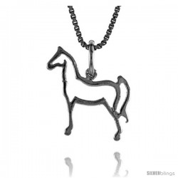 Sterling Silver Cut-out Horse Pendant, 3/4 in Tall