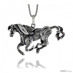 Sterling Silver Horse Pendant, 3/4 in Tall