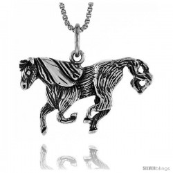 Sterling Silver Horse Pendant, 5/8 in Tall