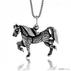 Sterling Silver Horse Pendant, 3/4 in Tall -Style 4p546