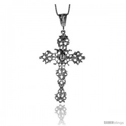 Sterling Silver Cross Pendant, 2 1/2 in