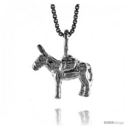 Sterling Silver Small Pack Mule Pendant, 1/2 in Tall