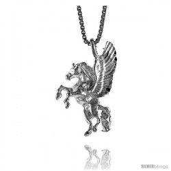 Sterling Silver Pegasus Pendant, 7/8 in Tall