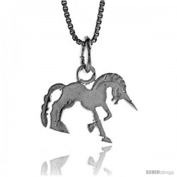 Sterling Silver Unicorn Pendant, 1/2 in Tall