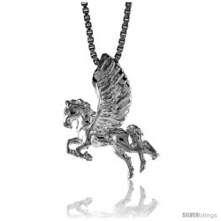 Sterling Silver Pegasus Pendant, 3/4 in Tall