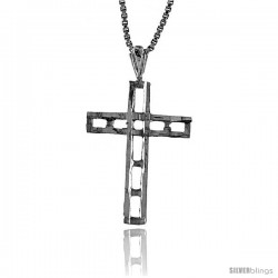 Sterling Silver Cross Pendant, 1 in -Style 4p57