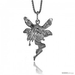 Sterling Silver Fairy Pendant, 1 1/16 in Tall