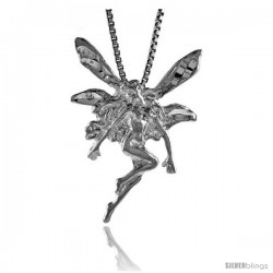 Sterling Silver Fairy Pendant, 1 1/8 in Tall.