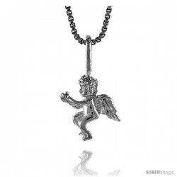 Sterling Silver Small Cupid Pendant, 1/2 in Tall -Style 4p573