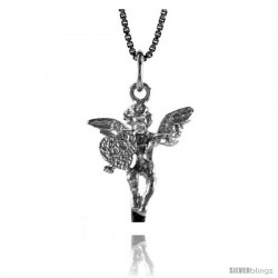 Sterling Silver Cherub Pendant, 3/4 in tall