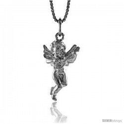 Sterling Silver Cherub Pendant, 7/8 in Tall -Style 4p576