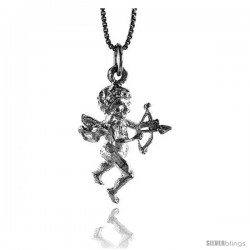 Sterling Silver Cupid Pendant, 7/8 in Tall