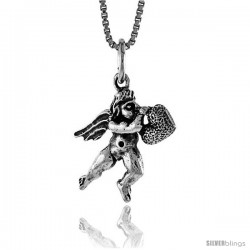 Sterling Silver Cupid Pendant, 5/8 in Tall