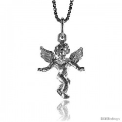 Sterling Silver Cherub Pendant, 5/8 in Tall