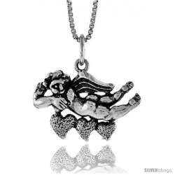 Sterling Silver Angel Pendant, 1/2 in Tall -Style 4p582