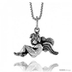 Sterling Silver Angel Pendant, 1/2 in Tall -Style 4p584