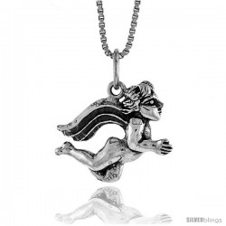 Sterling Silver Angel Pendant, 1/2 in Tall -Style 4p585