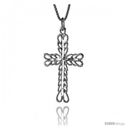 Sterling Silver Cross Pendant, 1 3/8 in -Style 4p59