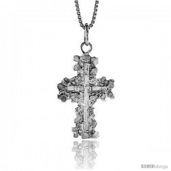 Sterling Silver Nugget Cross Pendant, 1 1/16 in