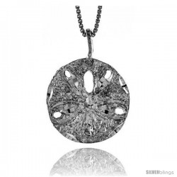 Sterling Silver Sand Dollar Pendant, 3/4 in tall