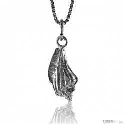 Sterling Silver Conch Shell Pendant, 5/8 in Tall