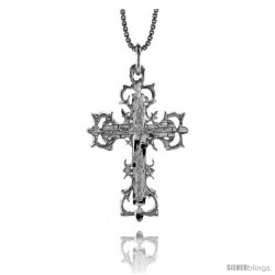 Sterling Silver Cross Pendant, 1 1/4 in -Style 4p61