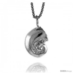 Sterling Silver Sea Shell Pendant, 1/2 in Tall