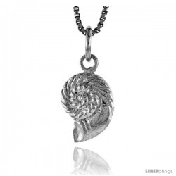 Sterling Silver Sea Shell Pendant, 1/2 in Tall -Style 4p612