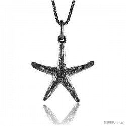 Sterling Silver Starfish Pendant, 3/4 in Tall