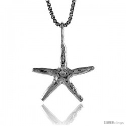 Sterling Silver Starfish Pendant, 1/2 in Tall