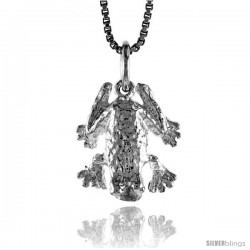 Sterling Silver Frog Pendant, 1/2 in Tall -Style 4p629