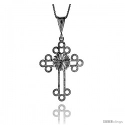 Sterling Silver Cross Pendant, 1 1/2 in -Style 4p63