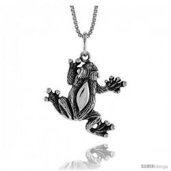 Sterling Silver Frog Pendant, 3/4 in Tall -Style 4p630