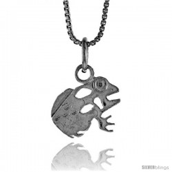 Sterling Silver Frog Pendant, 1/2 in Tall -Style 4p631