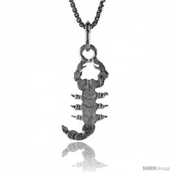 Sterling Silver Tiny Scorpion Pendant, 5/8 in Tall