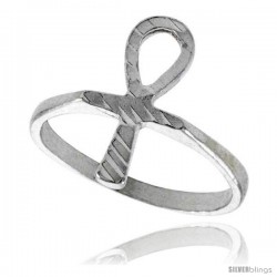 Sterling Silver Ankh Ring Polished finish 3/4 in wide