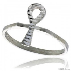 Sterling Silver Ankh Ring Polished finish 1/2 in wide -Style Ffr474