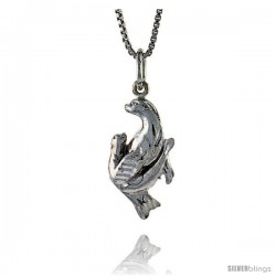 Sterling Silver Seal Pendant, 3/4 in Tall