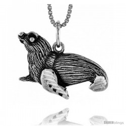 Sterling Silver Seal Pendant, 3/4 in Tall -Style 4p661