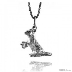 Sterling Silver Chinese Zodiac Pendant, for Year of the RAT, 1/2 in tall