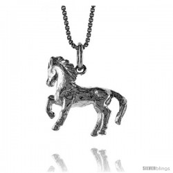 Sterling Silver Chinese Zodiac Pendant, for Year of the HORSE, 3/4 in Tall