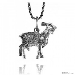 Sterling Silver Chinese Zodiac Pendant, for Year of the GOAT, 5/8 in Tall
