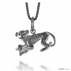 Sterling Silver Chinese Zodiac Pendant, for Year of the MONKEY, 1/2 in Tall