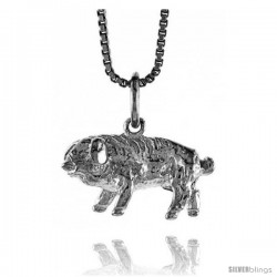 Sterling Silver Chinese Zodiac Pendant, for Year of the PIG, 1/2 in Tall