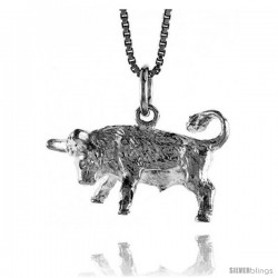 Sterling Silver Zodiac Charm for TAURUS 1/2 in Tall
