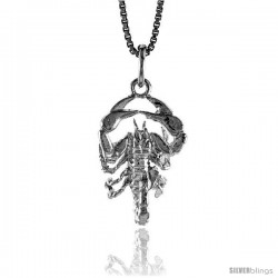 Sterling Silver Zodiac Charm for SCORPIO 3/4 in Tall