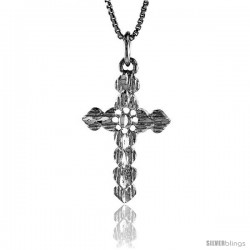 Sterling Silver Cross Pendant, 1 1/16 in -Style 4p69