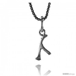 Sterling Silver Tiny Lambda Symbol Pendant, 3/8 in Tall