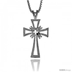 Sterling Silver Cross Pendant, 1 1/4 in -Style 4p72