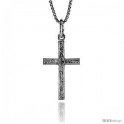 Sterling Silver Cross Pendant, 7/8 in -Style 4p73